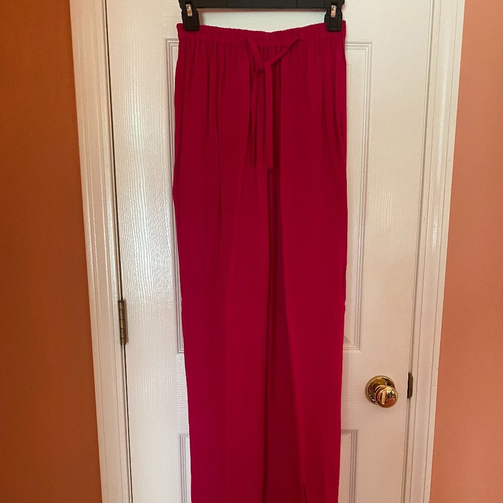 Perfect Pink Long Pants, Wide Leg, Drawstring Waste, From India, S/M size